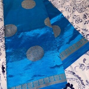 Elegant Blue Banarasi Style Saree